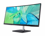 Acer CB343CUR computerskærm 86,4 cm (34") 3440 x 1440 pixel UltraWide Quad HD LED Sort, Sølv