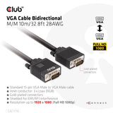 CLUB3D CAC-1710 VGA kabel 10 m VGA (D-Sub) Sort