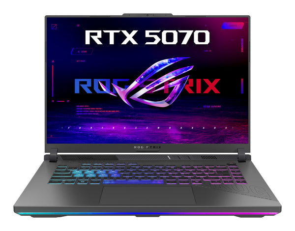 ASUS ROG Strix G16 G614FP-S5008W AMD Ryzen™ 9 9955HX Laptop 40,6 cm (16") WQXGA 32 GB DDR5-SDRAM 1 TB SSD NVIDIA GeForce RTX 5070 Wi-Fi 6E (802.11ax) Windows 11 Home Sort, Grå QWERTZ Tysk