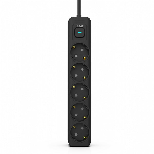 Inca IPW-44SY overspændingsbeskytter Sort 5 AC stikkontakt(er) 230 V 1,5 m