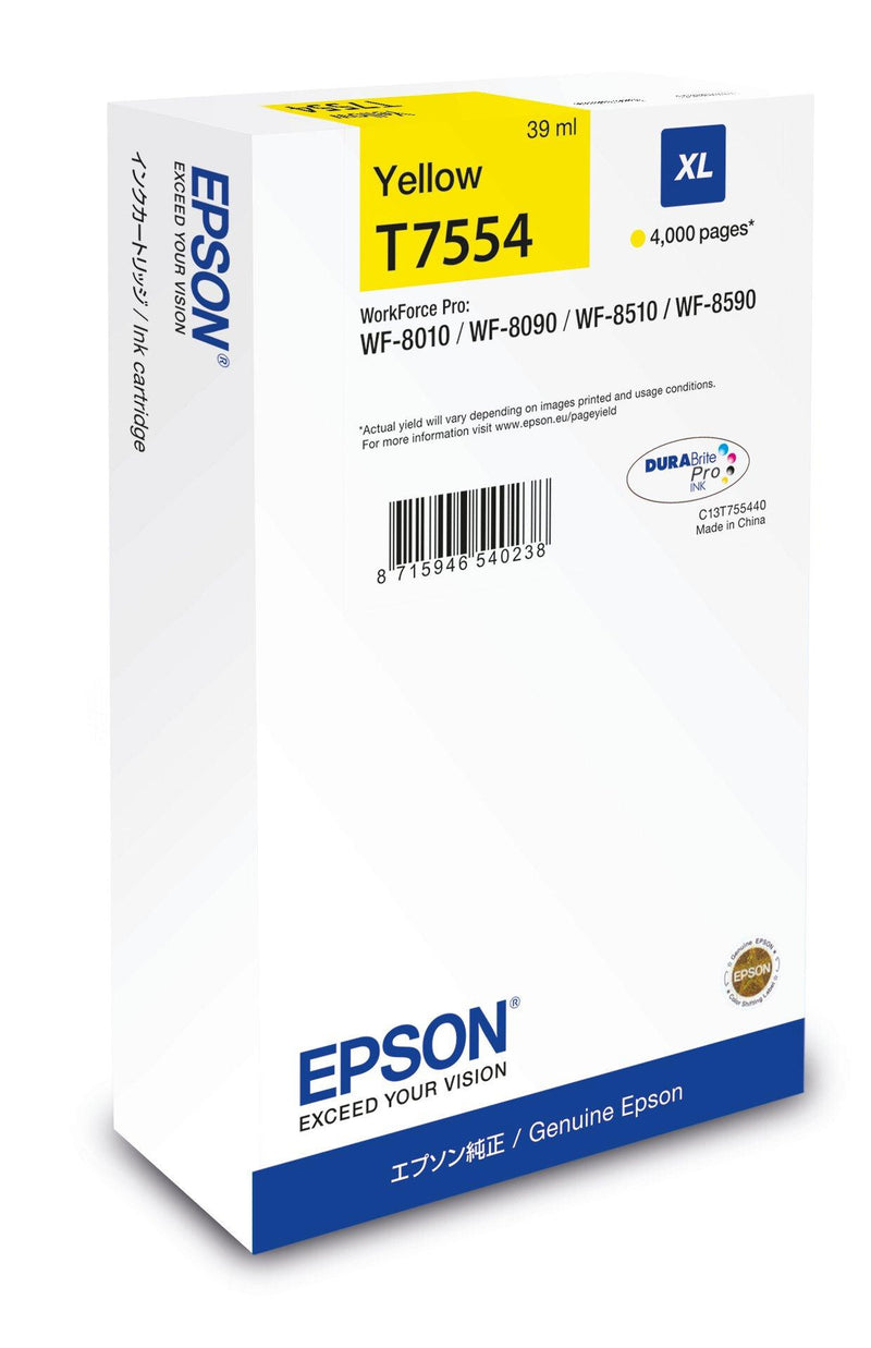 Epson C13T75544N blækpatron 1 stk Original Højt (XL) udbytte Gul