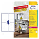 Avery L4774-8 print etiket Hvid Selvklæbende printeretiket
