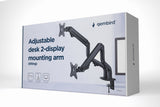 Gembird MA-DA2-02 skærmbeslag og -stativer 81,3 cm (32") Skrivebord Sort