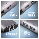 Axagon HMC-6G2L dockingstation Ledningsført USB 3.2 Gen 2 (3.1 Gen 2) Type-C Aluminium
