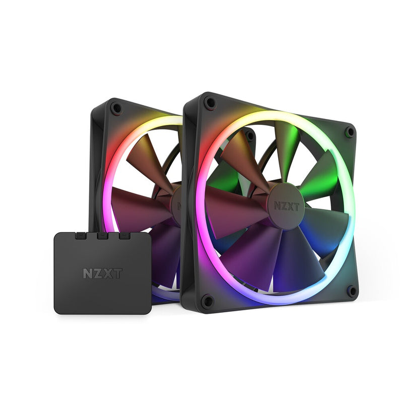 NZXT F140 RGB TWIN Computerkabinet, Processor Ventilator 14 cm Sort 2 stk