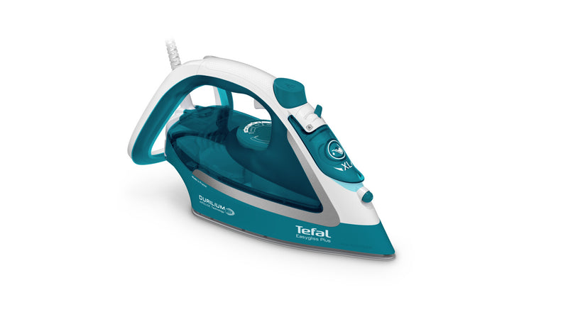 Tefal EasyGliss Plus FV5737 Tør & dampstrygejern Durilium strygesål 2500 W Turkis, Hvid