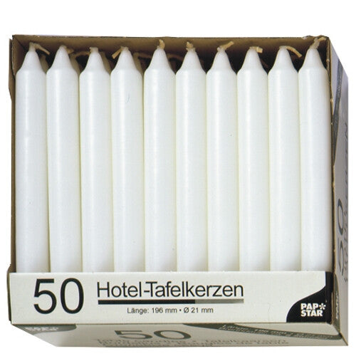 Papstar 13800 vokslys Rund Hvid 50 stk