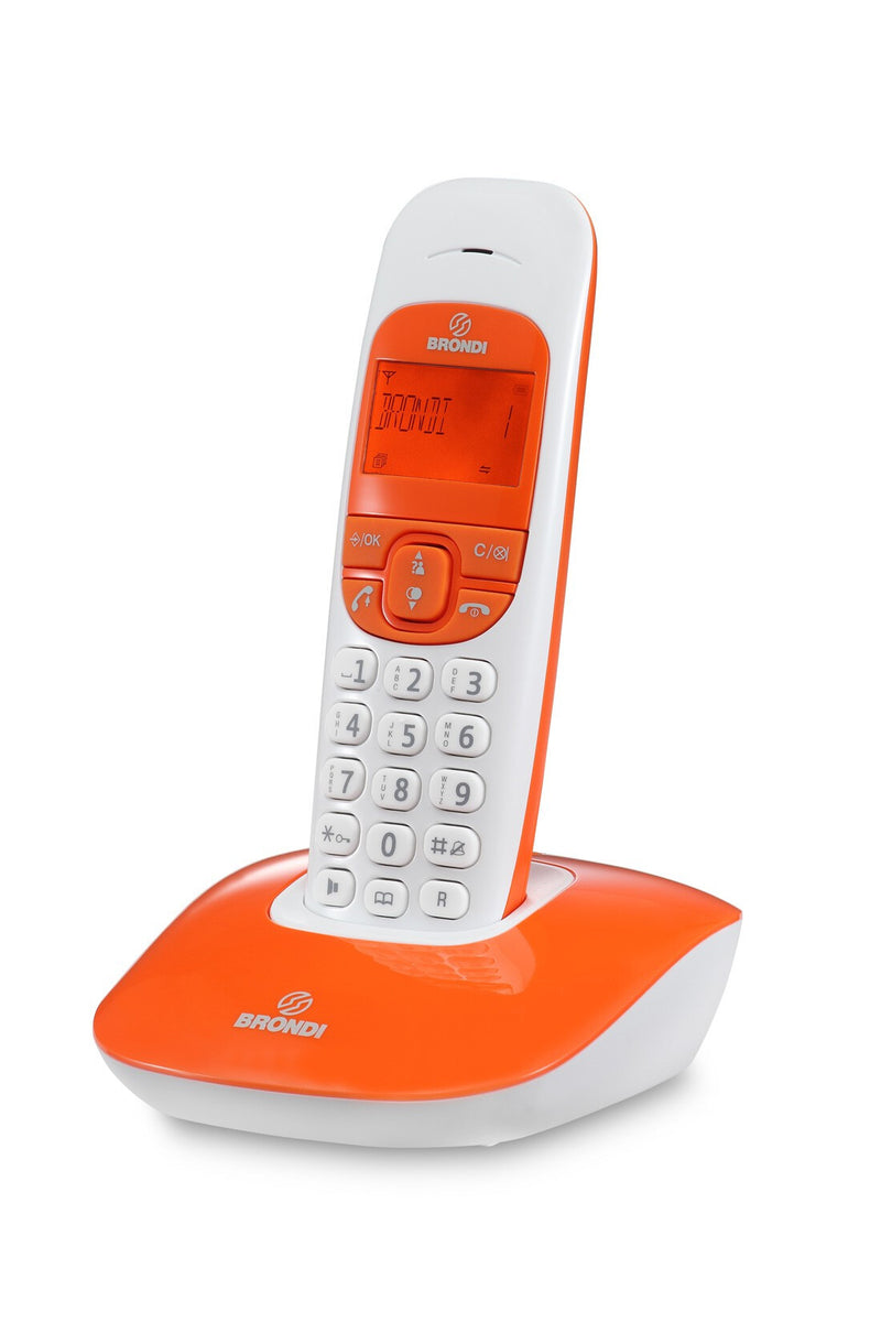 Brondi Nice DECT telefon Nummervisning Orange, Hvid