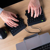 R-Go Tools Ergonomisk tastatur R-Go Split Break med pause-software, delt tastatur, QWERTZ (DE), Bluetooth, sort