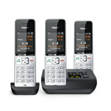 Gigaset COMFORT 500A Trio Analog/DECT-telefon Nummervisning Sort, Sølv