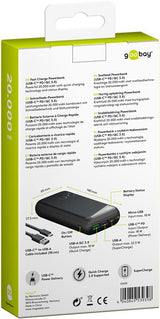 Goobay 53939 powerbank Lithium polymer (LiPo) 20000 mAh Sort