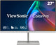 Viewsonic VP Series VP2766-2K-W computerskærm 68,6 cm (27") 2560 x 1440 pixel Quad HD LED Hvid, Sølv