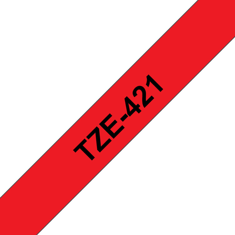 Brother TZE-421 etiketbånd Sort på rød