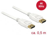 DeLOCK 85507 DisplayPort kabel 0,5 m Hvid