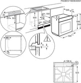 Electrolux EOF4P56X 72 L Sort, Rustfrit stål