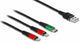 DeLOCK 86821 USB-kabel USB 2.0 1 m USB A USB C/Lightning Sort, Grøn, Rød