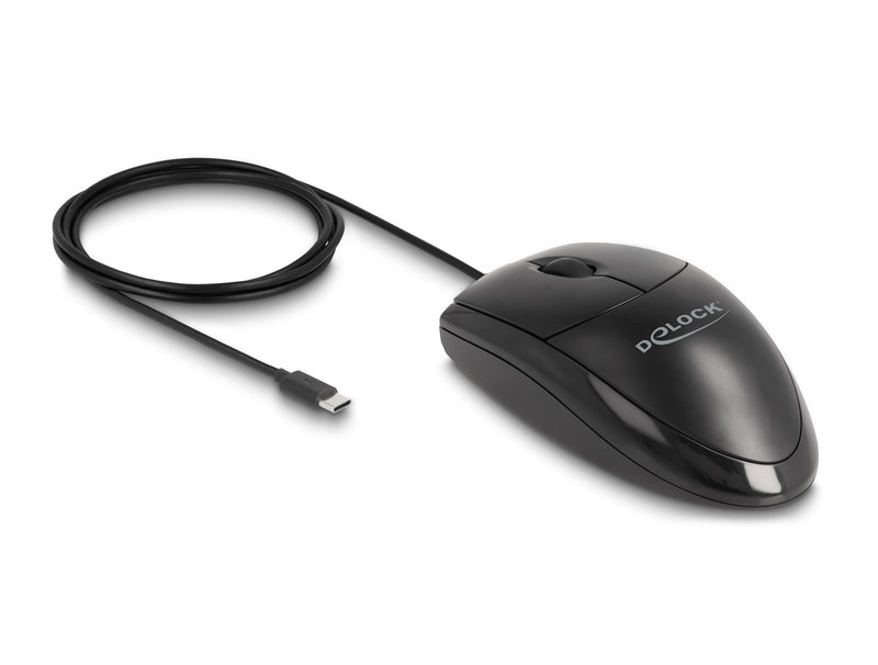 DeLOCK 12114 mus Universel Ambidextrous USB Type-C Optisk 1200 dpi