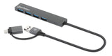 Manhattan 181006 dockingstation USB 3.2 Gen 1 (3.1 Gen 1) Type-A Grå