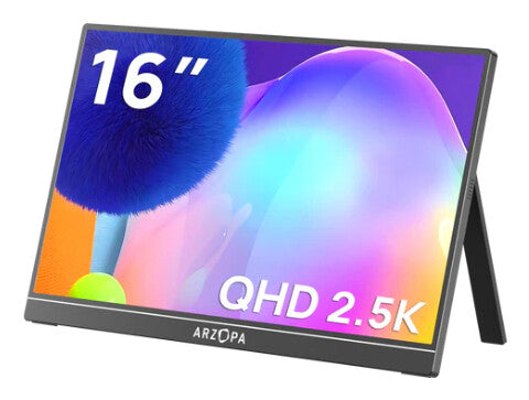 Arzopa Z1RC 16 computerskærm 40,6 cm (16") 2560 x 1600 pixel 2.5K Sort
