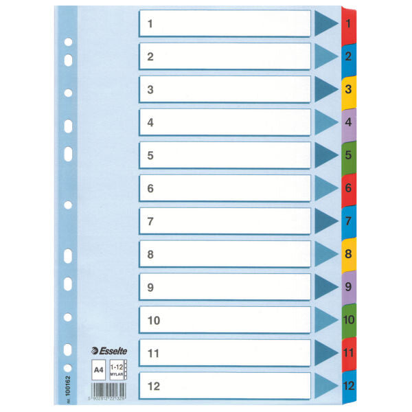 Esselte Register karton Mylar faner A4