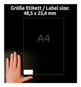 Avery 4780-65 selvklæbende etiket Rektandel Permanent Hvid 2600 stk
