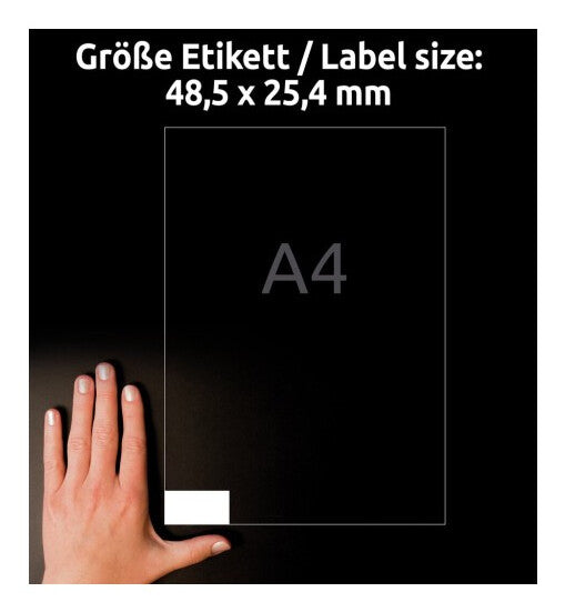 Avery 4780-65 selvklæbende etiket Rektandel Permanent Hvid 2600 stk