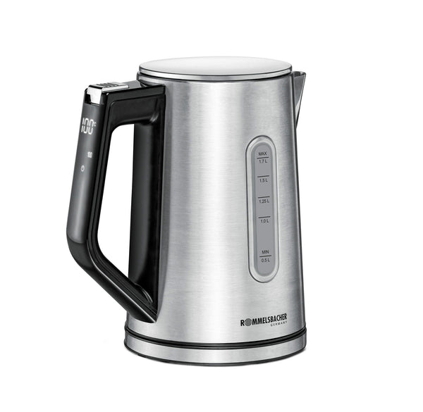 Rommelsbacher Wasserkocher WK 3000 elkedel 1,7 L 3000 W Sort, Rustfrit stål