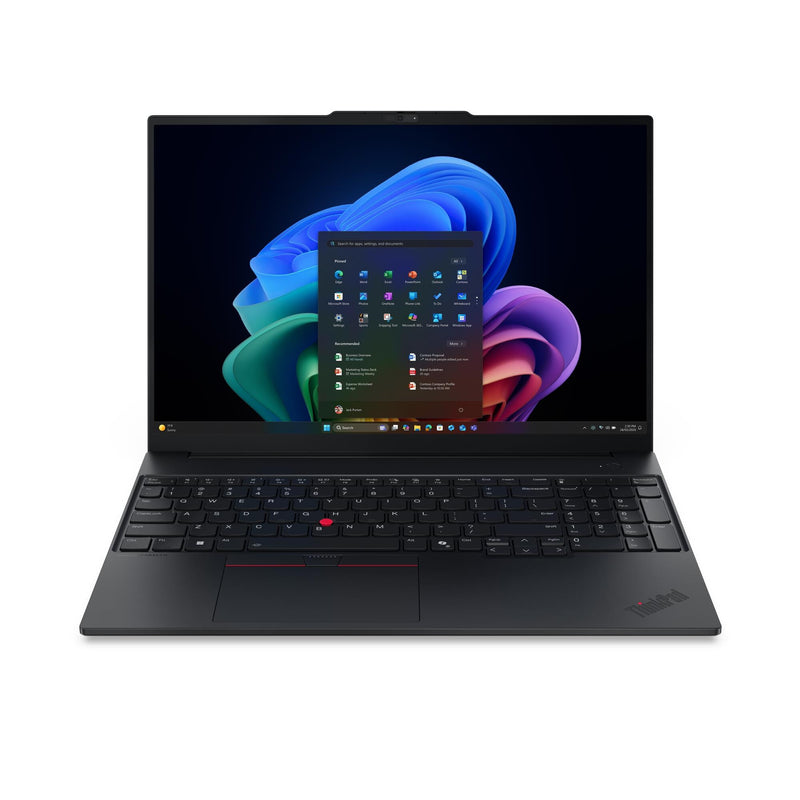 Lenovo ThinkPad E16 Gen 4 (Intel) Copilot+ PC Intel Core Ultra 7 355 Laptop 40,6 cm (16") WUXGA 32 GB DDR5-SDRAM 1 TB SSD Wi-Fi 7 (802.11be) Windows 11 Pro Tysk Sort