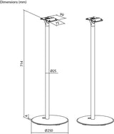 Goobay 71195 højttalerstativ Gulv Aluminium, Stål Sort