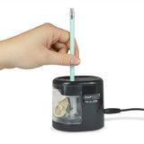 Rapesco PS12-USB Elektrisk blyantspidser Sort, Transparent