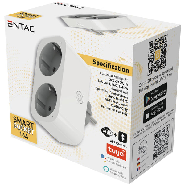 Entac ES-DSA-WIBLE strømstik adapter Hvid