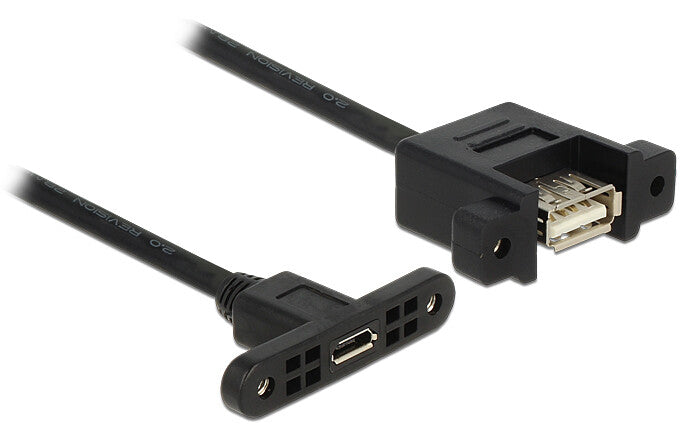 DeLOCK USB 2.0 Micro-B/A, 0.25m USB-kabel 0,25 m Micro-USB B USB A 0,48 Gbit/sek. Sort