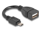 DeLOCK 83018 USB-kabel USB 2.0 0,11 m Micro-USB B USB A 0,48 Gbit/sek. Sort