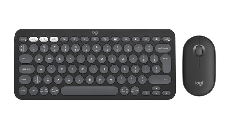 Logitech 920-012239 tastatur Mus inkluderet Universel RF trådløs + Bluetooth QWERTY US International Grafit
