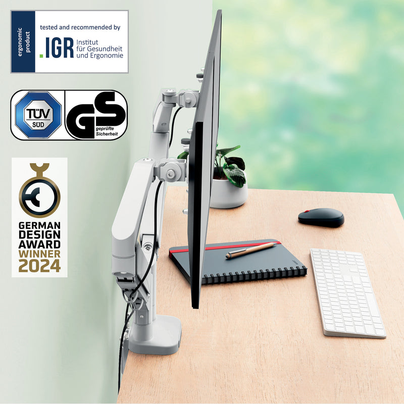 Leitz Ergo pladsbesparende dual monitor arm
