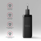 Axagon ACU-DPQ100 oplader til mobil enhed Mobil computer, Mobiltelefon, Netbook, Laptop, Smartphone, SmartWatch, Tablet, Universel Sort Vekselstrøm Hurtig opladning Indendørs