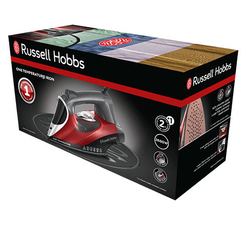 Russell Hobbs 25090-56 strygejern Tør & dampstrygejern Keramisk strygesål 2600 W Sort, Grå, Rød