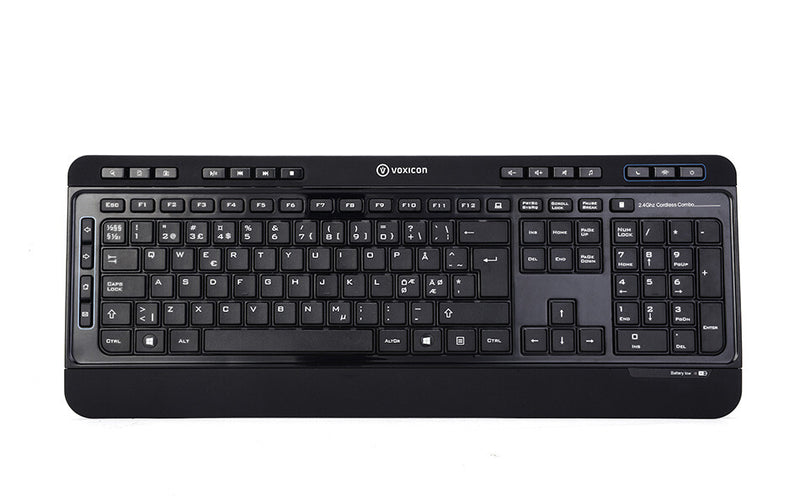 Voxicon Office 290W tastatur Kontor RF trådløst QWERTY Nordisk Sort