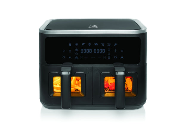 Fritel SnackTastic 8480 DUO Dobbelt 9 L Enkeltstående 2400 W Varmluftsteger Sort