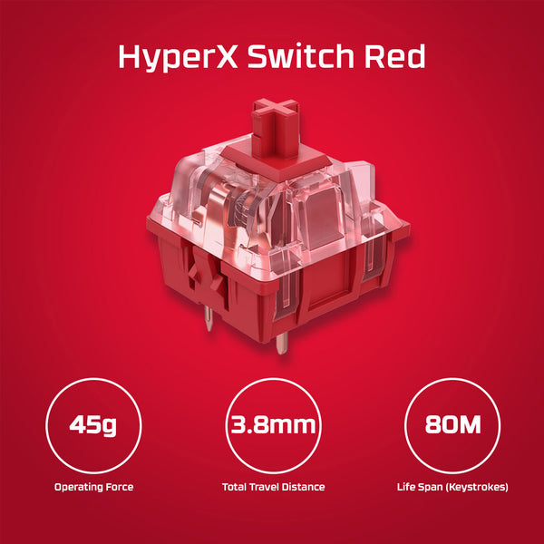 HyperX Alloy Origins Core PBT HX rødt – mekanisk gaming-tastatur