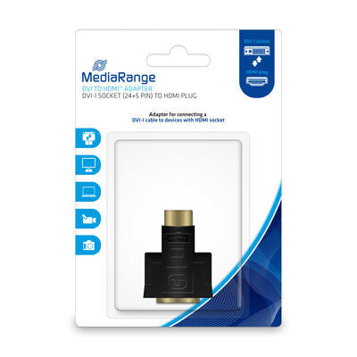 MediaRange MRCS171 kabel kønsskifter HDMI DVI-I Sort