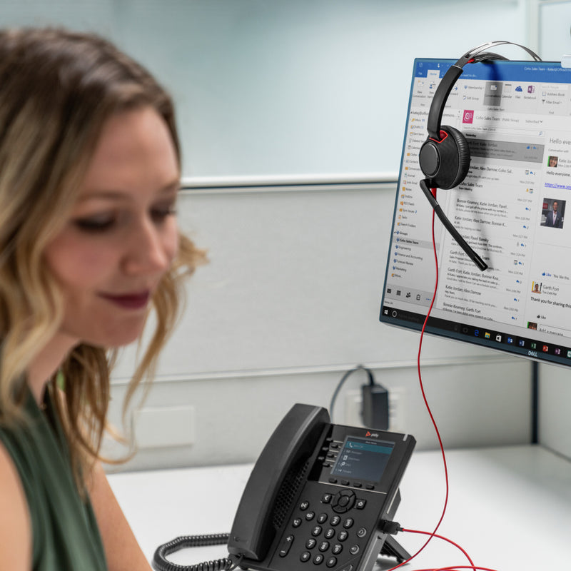 HP Poly Blackwire 5210 USB-C-monoheadset + 3,5 mm stik + USB-C/A-adapter