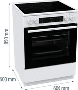 Gorenje GEC6C40WD Fritstående komfur Elektrisk Keramisk Hvid