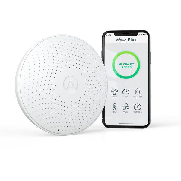 Airthings Wave Plus intelligent overvågning af radon og luftkvaliteten indendørs 2910