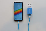Schwaiger LAD300B 511 oplader til mobil enhed Hovedtelefoner, Smartphone, Tablet Blå, Hvid Vekselstrøm Indendørs