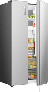 Hisense RS3P538NAIE side-by-side køle-fryseskab Fritstående 527 L Grå, Rustfrit stål