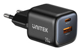 UNITEK Zeno Universel Sort Vekselstrøm Hurtig opladning Indendørs