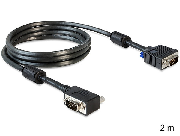 DeLOCK SVGA 2 m VGA kabel VGA (D-Sub) Sort