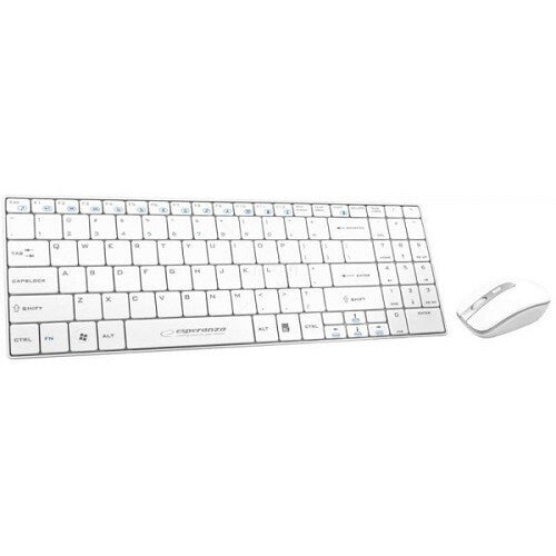 Esperanza EK122W tastatur Mus inkluderet RF trådløst QWERTY Hvid