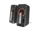 GENESIS Helium 100 BT RGB højttalersæt 10 W PC/Laptop Sort, Sølv 2.0 kanaler Bluetooth